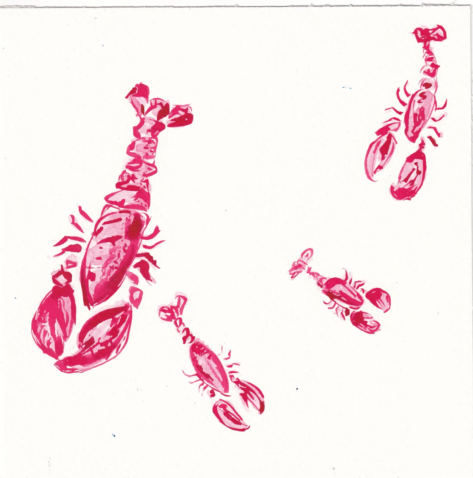 Hand-painted watercolor lobsters by Jess Voigt Page